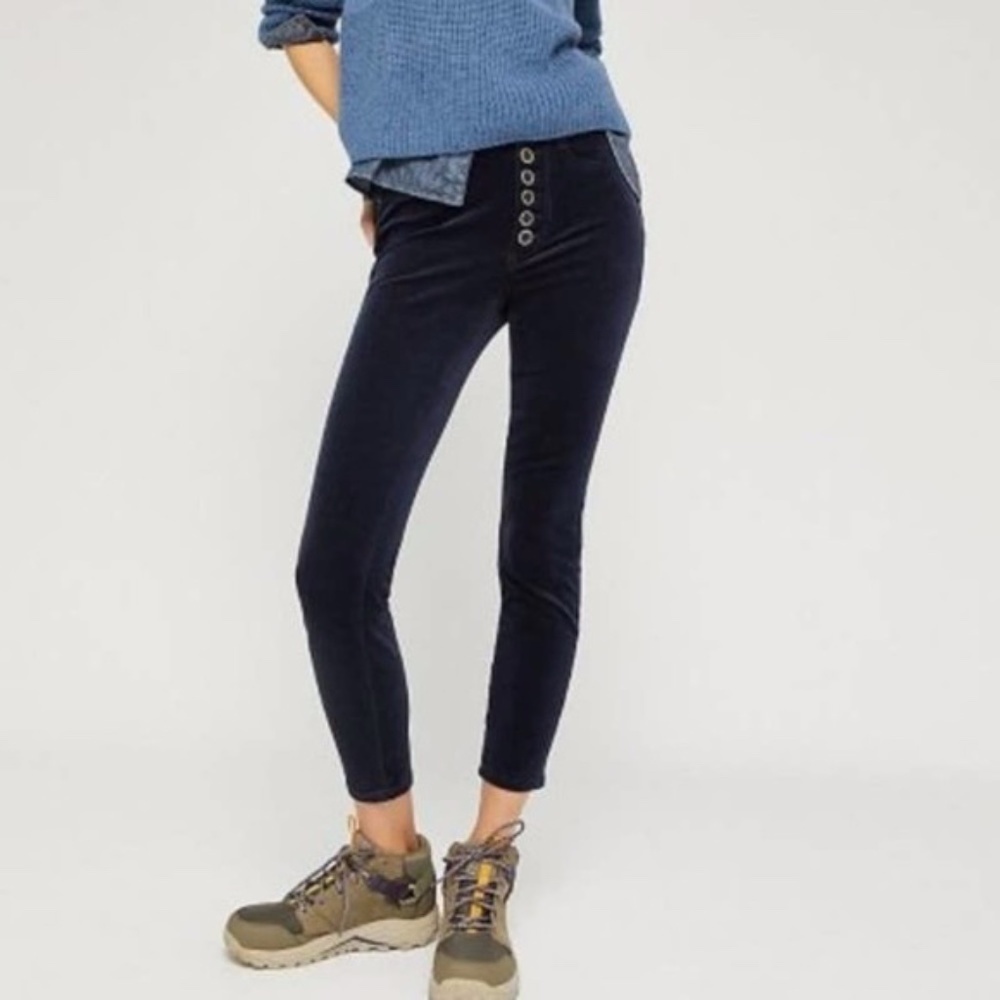 Anthropologie | Pilcro High Rise Skinny Womens Size 27 Navy Blue Corduroy